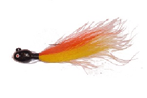 6 Bucktail Jigs, 3/4 oz 4/0 Sickle Hook - Lake Erie Walleye Fishing - Orange