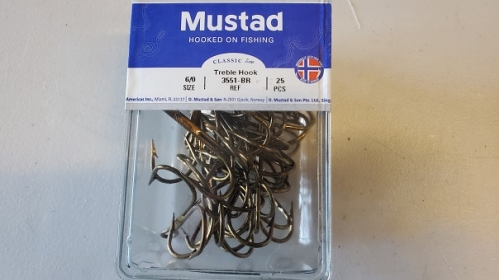 Mustad Treble Hooks 6/0 (25 pack) 3551-BR