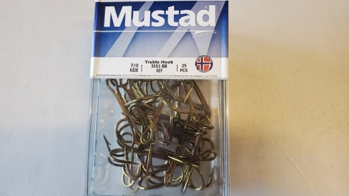Mustad Treble Hooks 7/0 (25 pack) 3551-BR