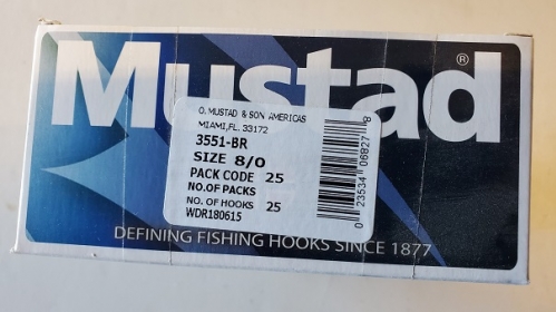 Mustad Treble Hooks 8/0 (25 pack) 3551-BR
