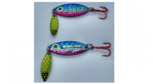 PK Lures Rattling Spoon Nickel Holo Back