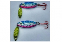 Click to view PK Lures Rattling Spoon Nickel Holo Back